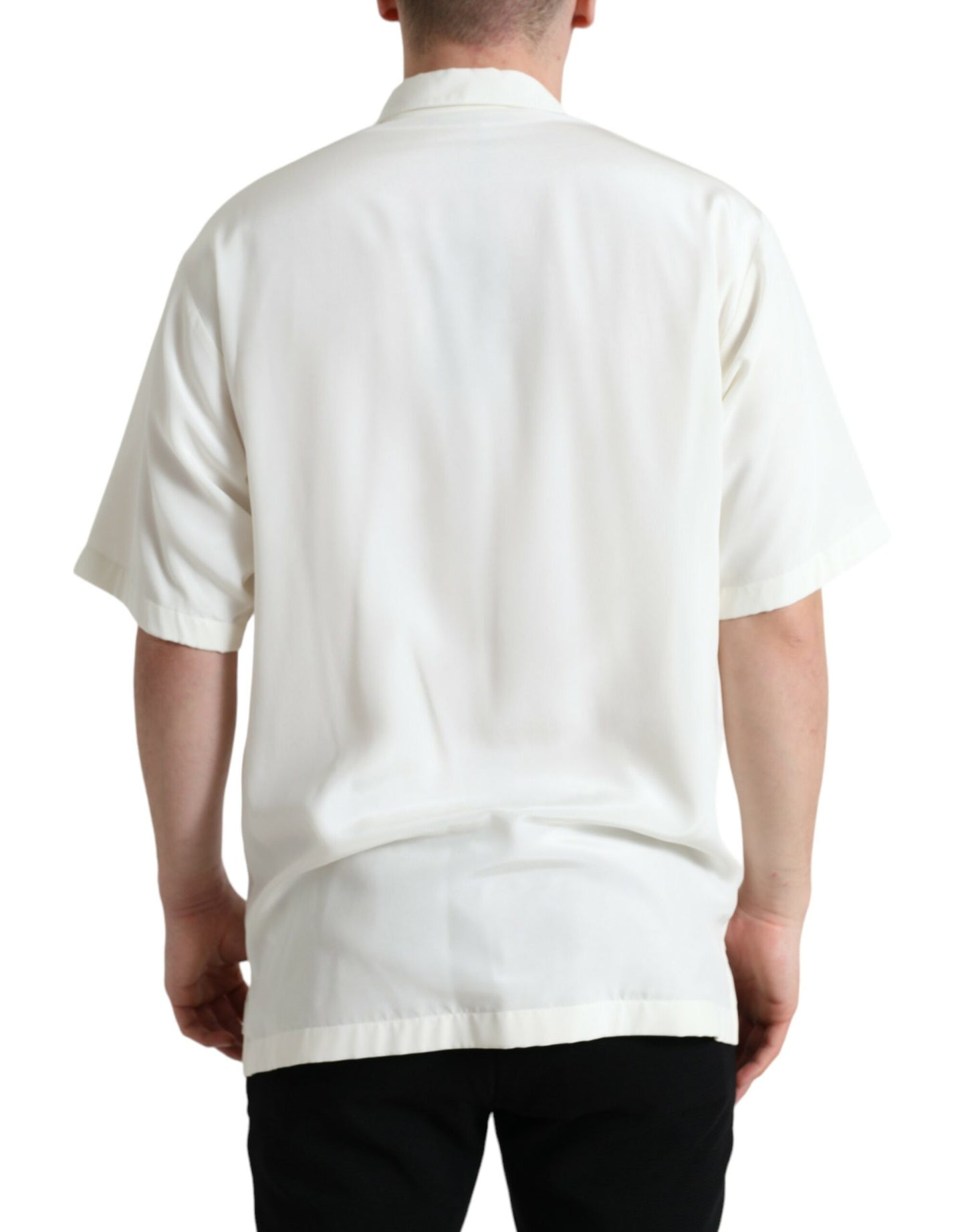 Elegant Floral Printed Silk Polo T-Shirt