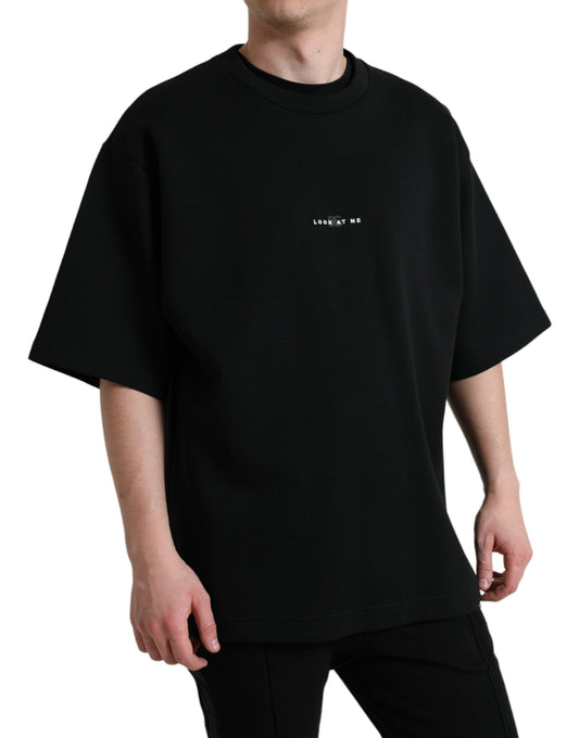 Round Neck Tee with Stylish Eyes Print