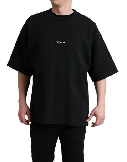Round Neck Tee with Stylish Eyes Print