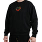 Elegant Cotton Crewneck Sweater With Logo Patch