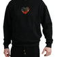 Elegant Cotton Crewneck Sweater With Logo Patch