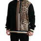 Elegant Leopard Print Wool Hooded Sweater