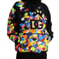Elegant Multicolor Printed Nylon Hoodie