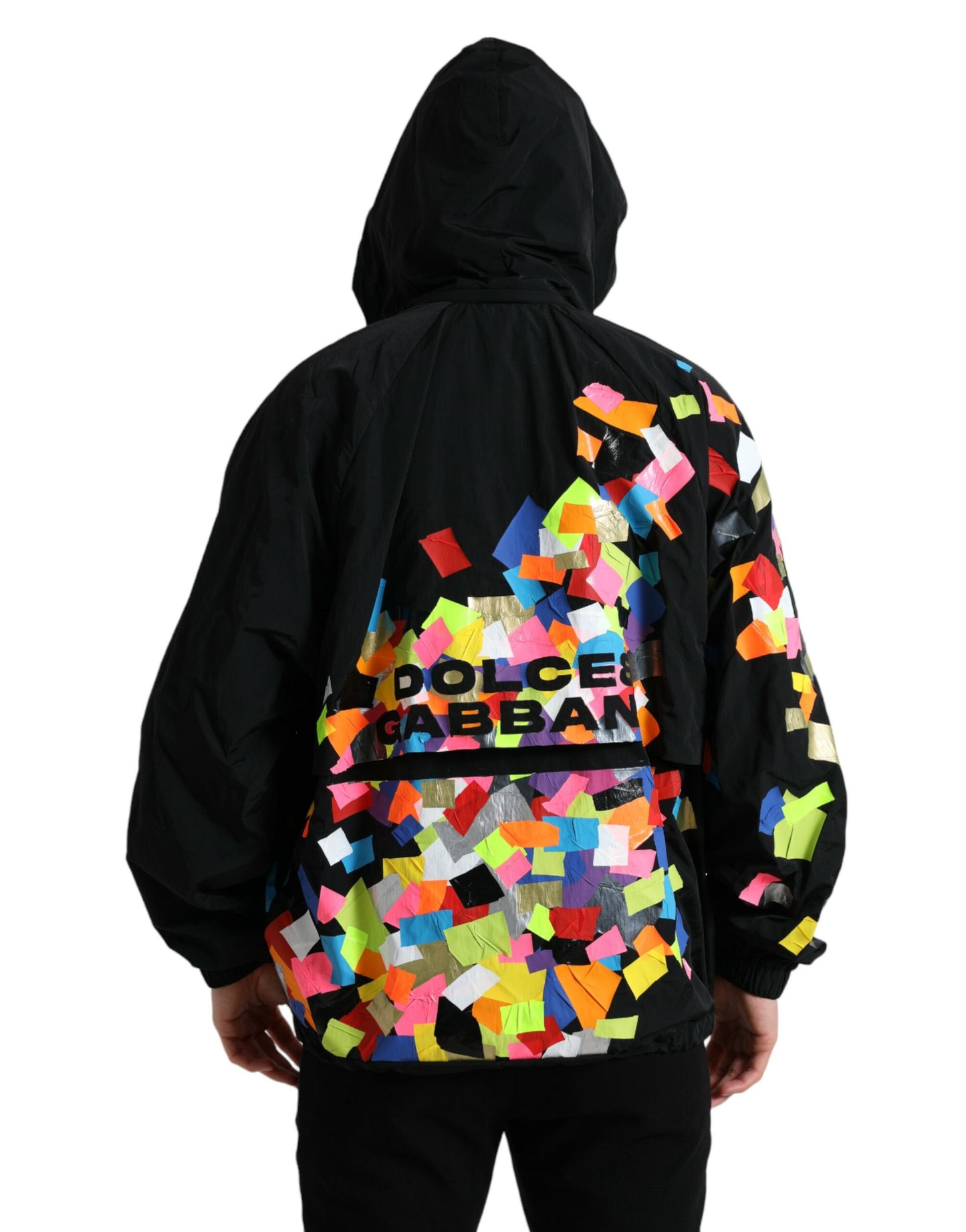 Elegant Multicolor Printed Nylon Hoodie