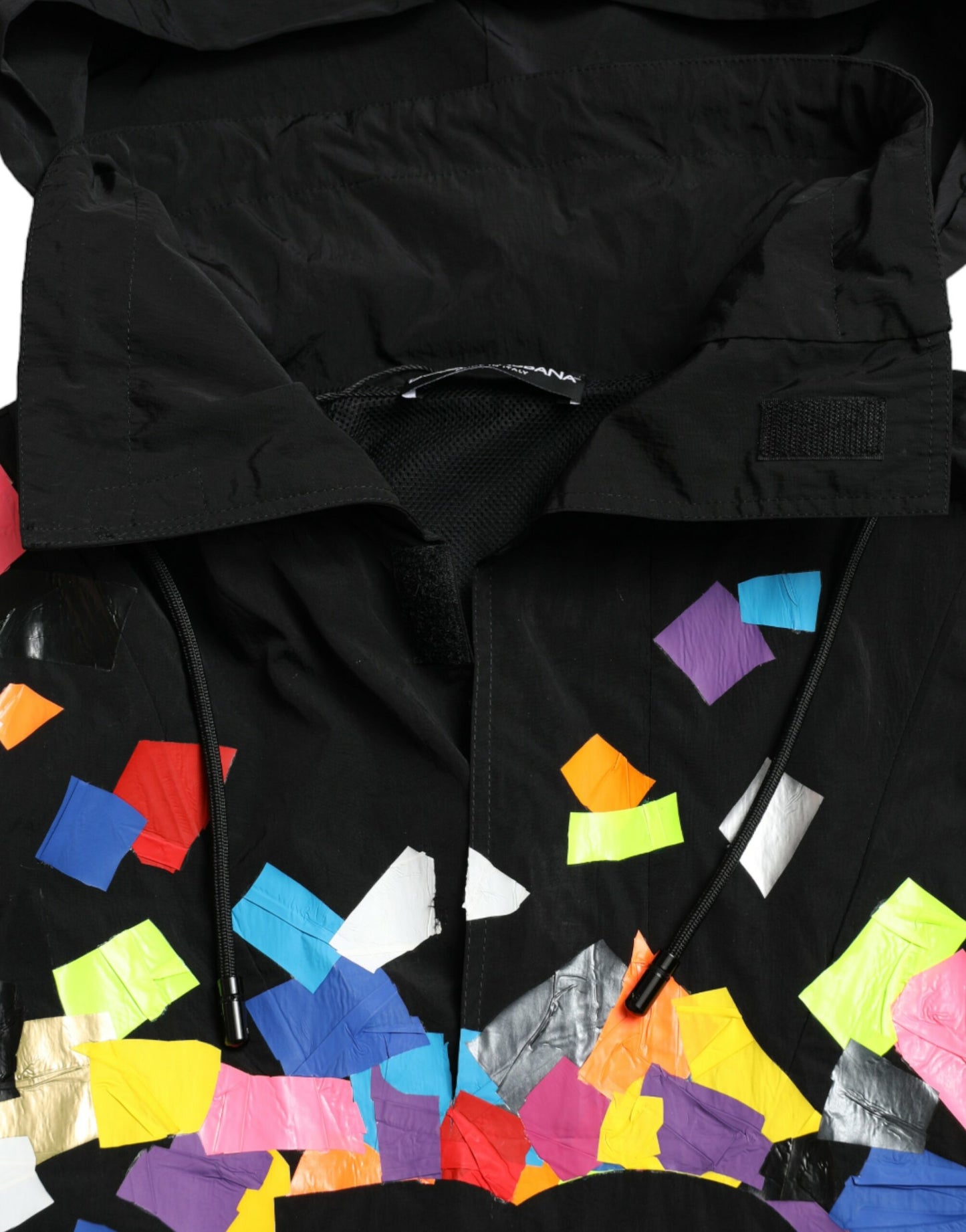 Elegant Multicolor Printed Nylon Hoodie
