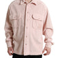 Elegant Cotton Shirt Sweater in Pink