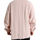 Elegant Cotton Shirt Sweater in Pink