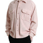 Elegant Cotton Shirt Sweater in Pink