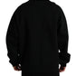 Elegant Cotton Crew Neck Sweater with Logo Embroidery