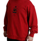 Stunning Red Graphic Print Crewneck Sweater