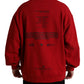 Stunning Red Graphic Print Crewneck Sweater