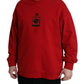 Stunning Red Graphic Print Crewneck Sweater