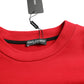 Stunning Red Graphic Print Crewneck Sweater