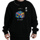 Elegant Black Logo Print Pullover Sweater