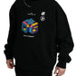 Elegant Black Logo Print Pullover Sweater
