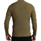 Army Green Viscose Crew Neck Sweater