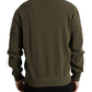 Green Cotton Crew Neck Men Pullover Sweater