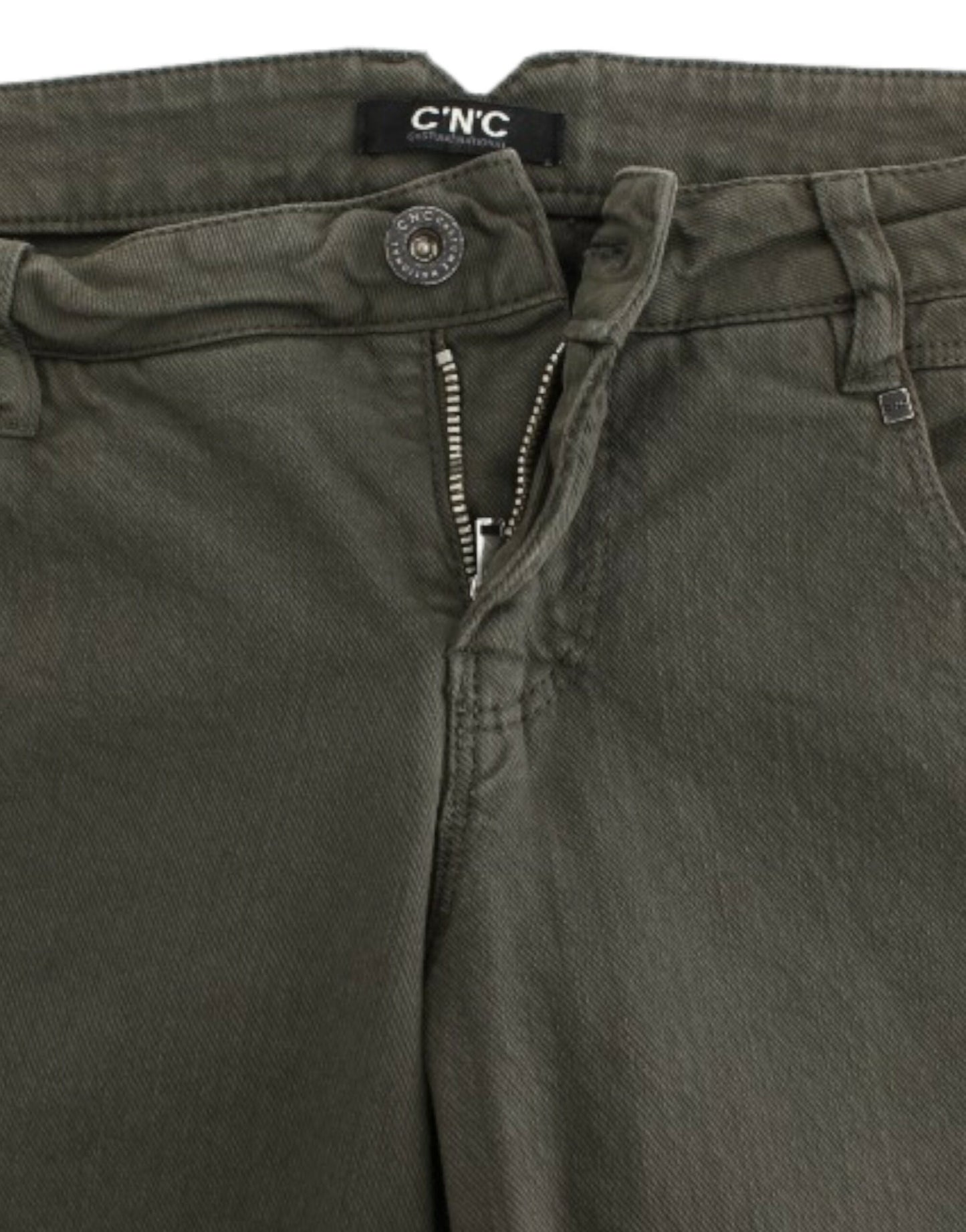 Chic Green Slim Leg Designer Jeans