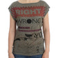 Chic Capsleeve Multicolor Print Top