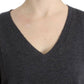 Chic V-Neck Alpaca Blend Short Sleeve Sweater