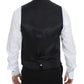 Elegant Blue Wool Blend Dress Vest