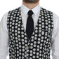 Elegant Blue Dotted Dress Vest