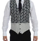 Elegant Blue Dotted Dress Vest