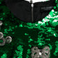 Elegant Below Knee Green Embroidered Dress