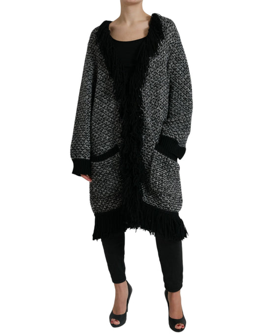 Elegant Cashmere Long Cardigan Cape