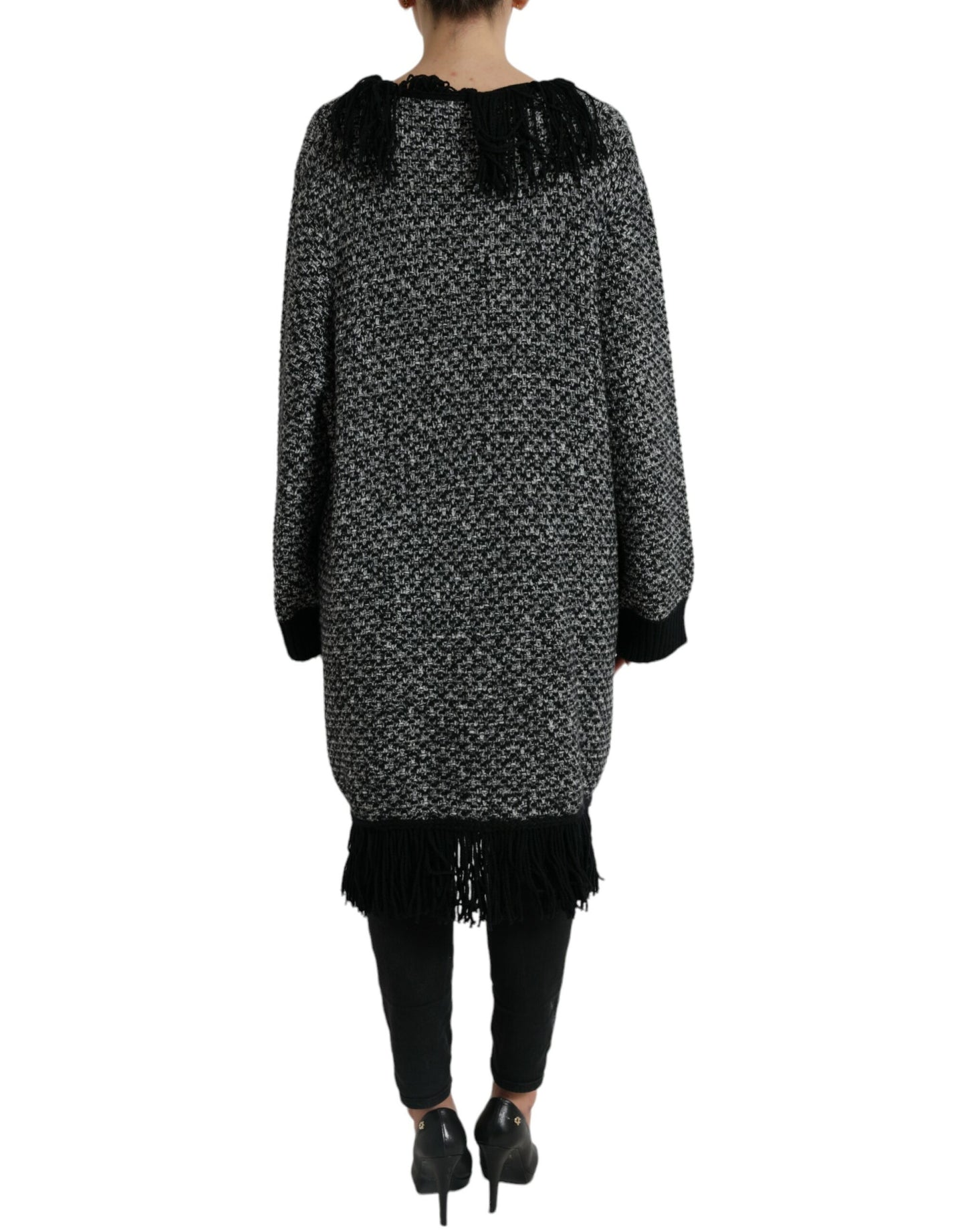 Elegant Cashmere Long Cardigan Cape