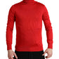 Elegant Silk Turtleneck Sweater in Red