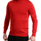 Elegant Silk Turtleneck Sweater in Red