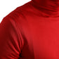 Elegant Silk Turtleneck Sweater in Red