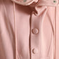 Elegant Pink Pullover Sweater with Hood