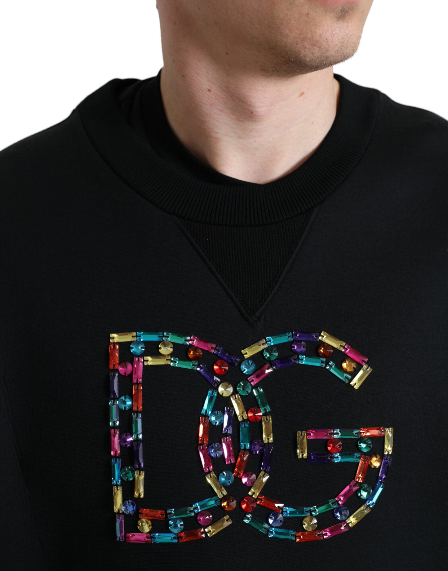 Elegant Crew Neck Logo Sweater