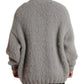 Elegant Grey V-Neck Alpaca Blend Sweater