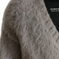 Elegant Grey V-Neck Alpaca Blend Sweater