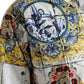 Elegant Majolica Pattern Polo Long Sleeve Shirt