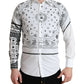 White Cotton Bandana Print Dress Shirt