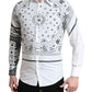 White Cotton Bandana Print Dress Shirt