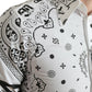 White Cotton Bandana Print Dress Shirt