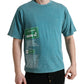 Chic Blue Milano Motive Cotton Tee