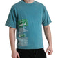 Chic Blue Milano Motive Cotton Tee