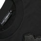 Elegant Black Cotton Pullover Sweater