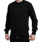 Elegant Black Cotton Pullover Sweater