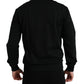 Elegant Black Cotton Pullover Sweater
