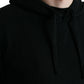 Elegant Black Cashmere Hooded Sweater