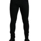 Elegant Black Cotton Skinny Jeans