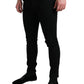 Elegant Black Cotton Skinny Jeans