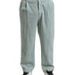 Elegant Light Blue Corduroy Cotton Pants